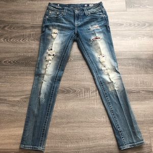 Miss Me Denim Signature Cuffed Skinny Jeans W28